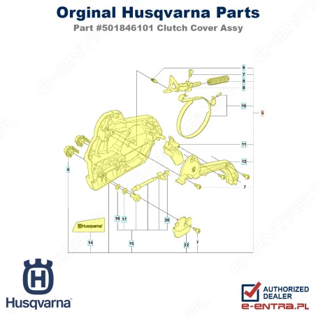 Pokrywa sprzęgła pilarki Husqvarna, kompletna