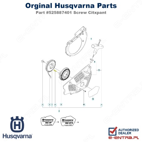 Śruba kasety sprężyny rozrusznika pilarki Husqvarna