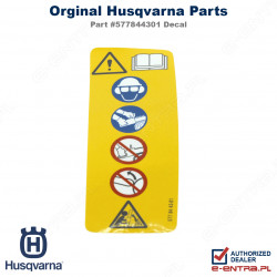 Naklejka informacyjna pilarki Husqvarna