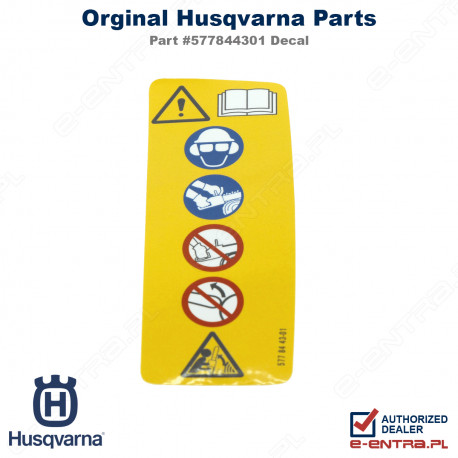 Naklejka informacyjna pilarki Husqvarna