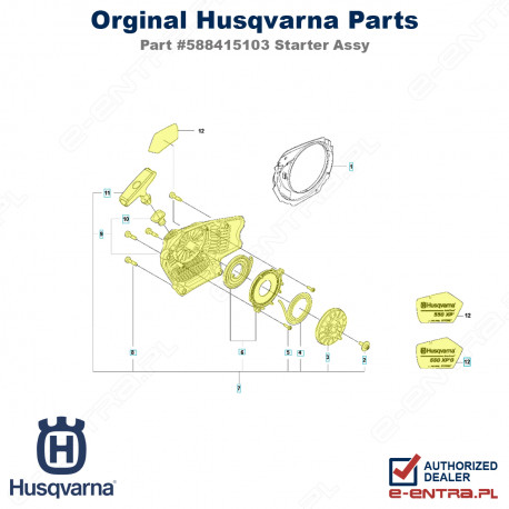 Rozrusznik pilarki Husqvarna 545, 550 XP
