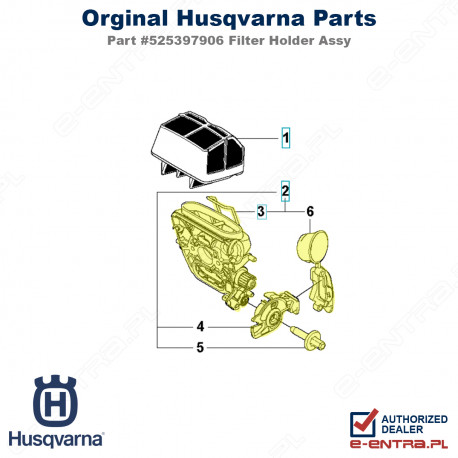 Wspornik filtra pilarki Husqvarna 562 XP, 560 XP