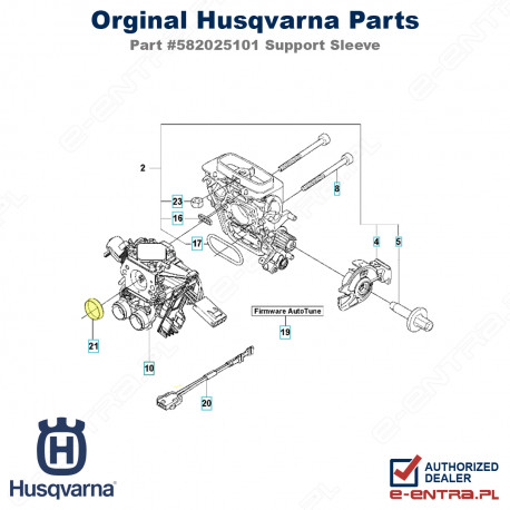 Tuleja podporowa gaźnika pilarki Husqvarna