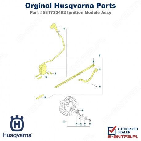 Moduł zapłonowy pilarki Husqvarna 560 XP, 562 XP, komplet