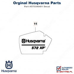 Naklejka informacyjna rozrusznika pilarki Husqvarna 572 XP/XPG