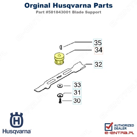 Wspornik łopatki kosiarki Husqvarna