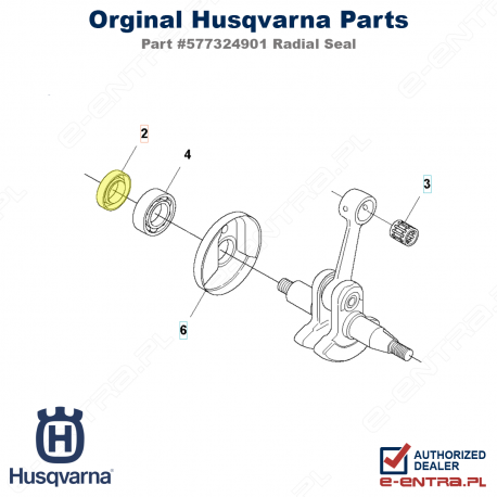 Uszczelniacz wału korbowego wykaszarki Husqvarna