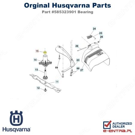 Łożysko mendreli traktorka Husqvarna