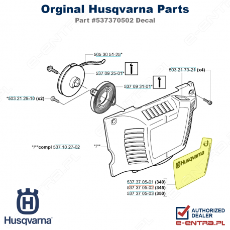 Naklejka pilarki Husqvarna