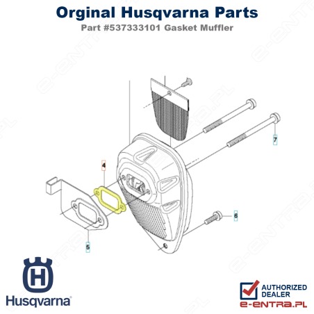 Uszczelka tłumika Husqvarna