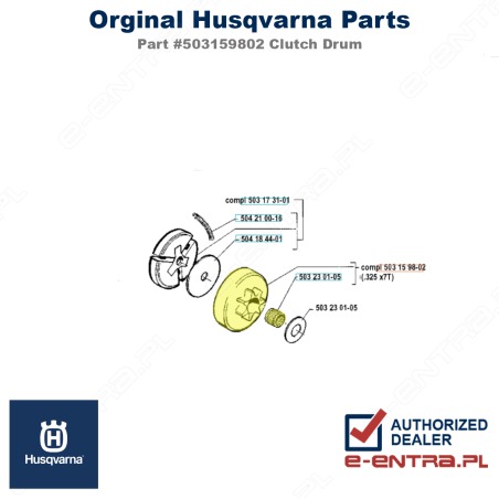 Bęben sprzęgła pilarki Husqvarna 40, 45