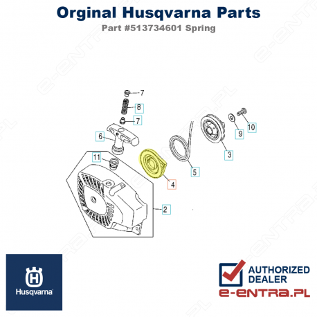 Sprężyna rozrusznika pilarki Husqvarna