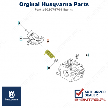 Sprężyna gaźnika pilarki Husqvarna