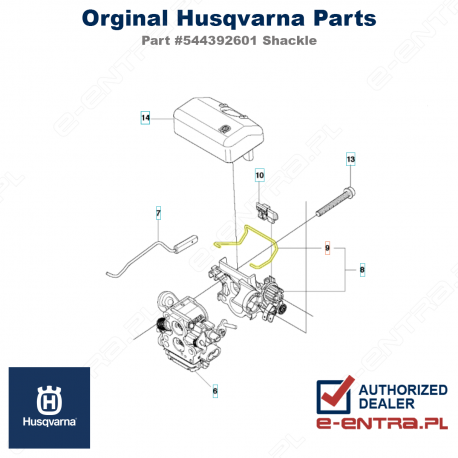 Jarzmo filtra pilarki Husqvarna, 135E, 140E, 435II, 440E, 544392601