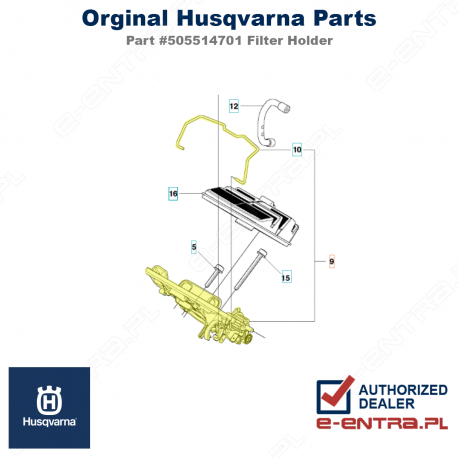 Podstawa filtra pilarki Husqvarna 445, 445II, 450, 450II, 505514701