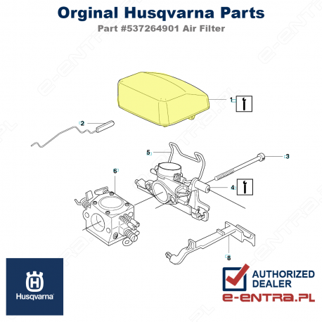 Filtr powietrza pilarki Husqvarna 346 XP, 353, 537264901