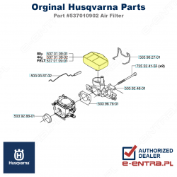 Filtr powietrza pilarki Husqvarna 357 XP, 359, 537010902