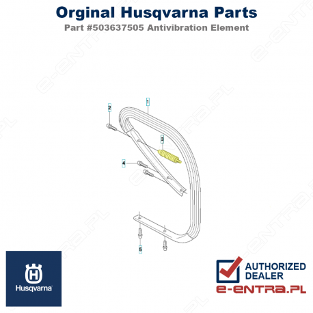 Amortyzator uchwytu pilarki Husqvarna 362, 365, 372XP, 503637505