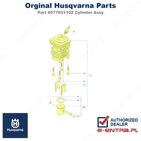 Cylinder pilarki Husqvarna, kompletny