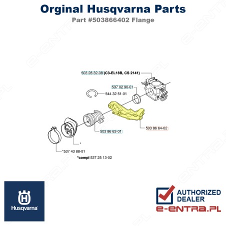 Kołnierz gaźnika pilarki Husqvarna