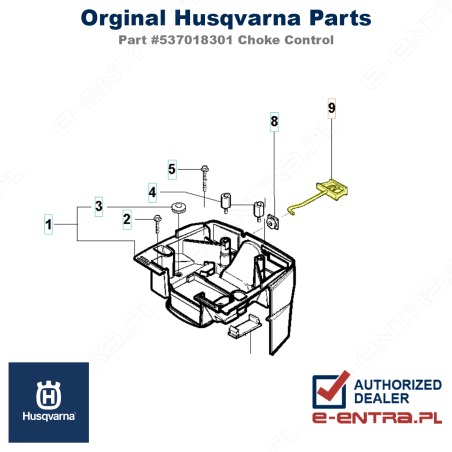 Dźwignia ssania pilarki Husqvarna 395, 537018301