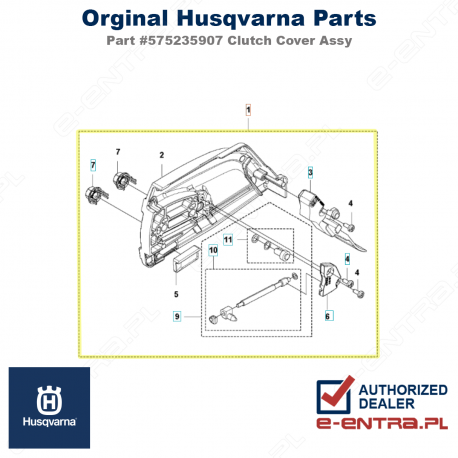 Osłona sprzęgła pilarki Husqvarna 572 XP, komplet