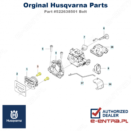Śruba gaźnika pilarki Husqvarna