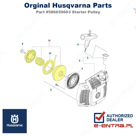 Koło rozrusznika pilarki Husqvarna 435e II, 440e II, 586659603