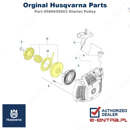 Koło rozrusznika pilarki Husqvarna 435e II, 440e II, 586659603