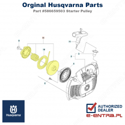 Zestaw kółka rozrusznika pilarki Husqvarna 445e II, 450, 450e II, 586659503