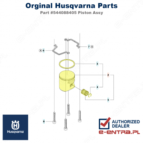 Tłok pilarki Husqvarna 445, 445E, 445eII, 544088405