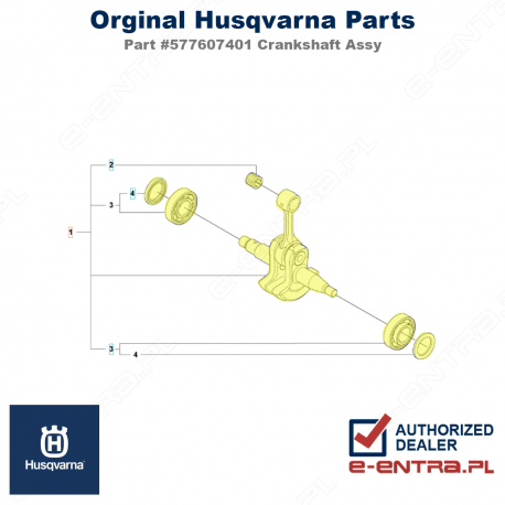 Wał korbowy pilarki Husqvarna 545 MarkII, 596218502