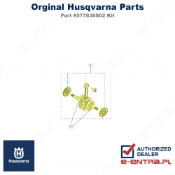 Wał korbowy pilarki Husqvarna, kompletny