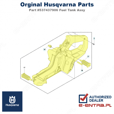 Zbiornik paliwa pilarki Husqvarna, kompletny