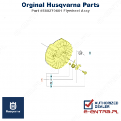 Koło zamachowe pilarki Husqvarna, komplet