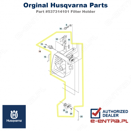 Podstawa filtra wykaszarki Husqvarna 333R, 535RX, 537314101