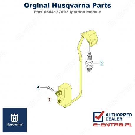 Moduł zapłonowy wykaszarki Husqvarna 336FR, 535RX, 535RXT, 544127002