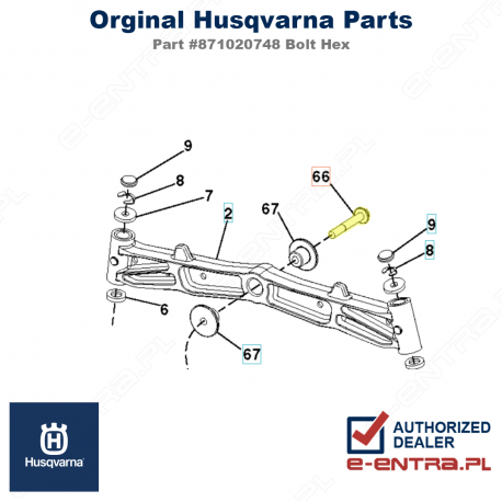 Śruba belki przedniej traktorka Husqvarna CT, CTH, 871020748