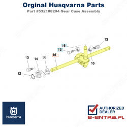 Przekładnia napędowa kosiarki Husqvarna R152SV, R152SVH, 532188294