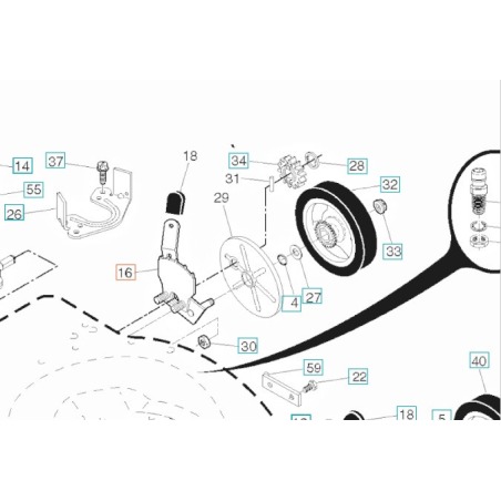 Regulator wysokości kosiarki Husqvarna LB155S, LC356V, LC356AWD, 581497908