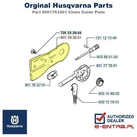 Osłona karteru pilarki Husqvarna 51, 55, 501763201
