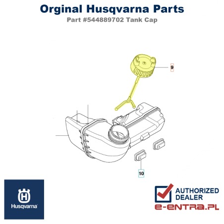 Korek zbiornika paliwa wykaszarki Husqvarna 323R, 323RII